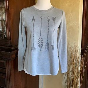 LOL VINTAGE casual log sleeve arrow graphic top